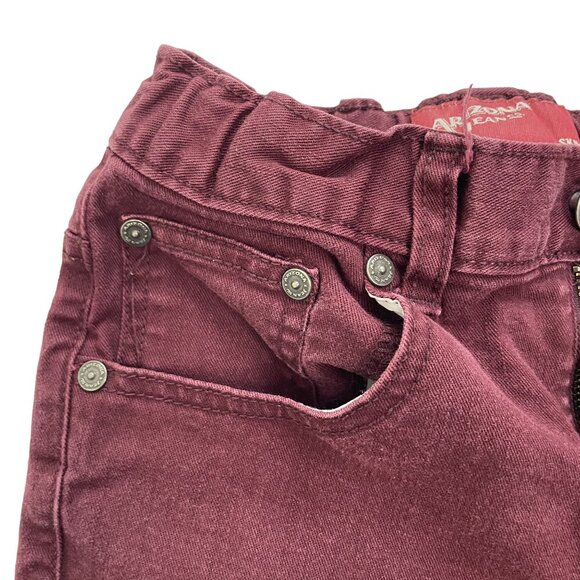 Boys Maroon Skinny Denim Jeans Adjustable Waist Elastics Size 10 R u Arizona Jea - Picture 4 of 10